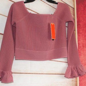 NWT Gianni Bini Kmadelyn Sweater Sleeves Crop Top,